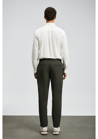 Lufian Erkek Daren Smart Slim Fit Chino Pantolon 112190340 Haki Haki
