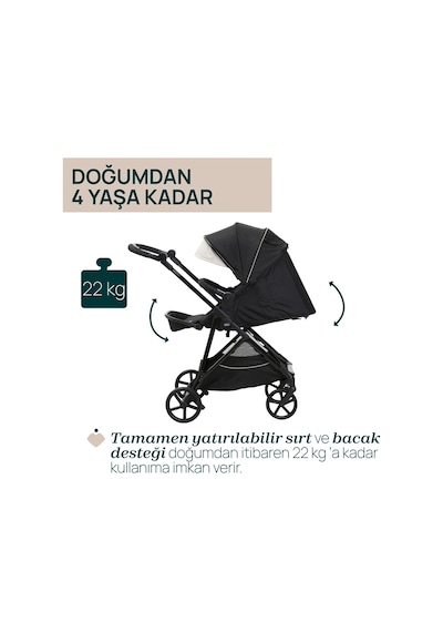 Chicco Seety Bebek Arabası Etna Black 05087097070000