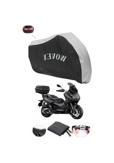 Su Geçirmez Motosiklet Brandası, Gri-siyah Kombinasyonlu Uyumlu Örtü
