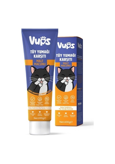 Vups Tüy Yumağı Karşıtı Kedi Malt Macunu 100 Gr