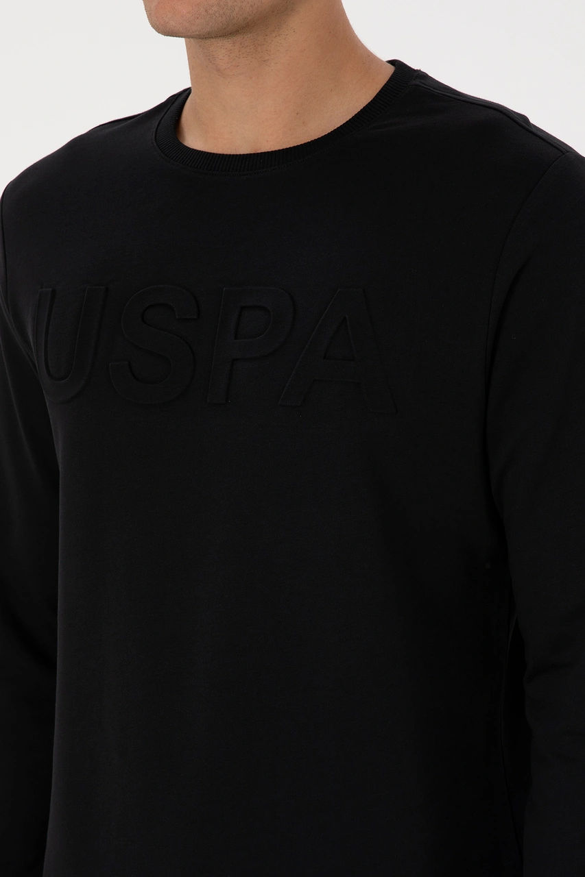 U.S. Polo Assn. Erkek Regular Fit Bisiklet Yaka Siyah Basic Sweatshirt 50307793-VR046