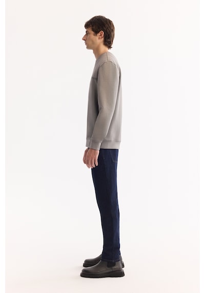 Avva Erkek Gri Bisiklet Yaka Pamuklu Bi-stretch Baskılı Regular Fit Sweatshirt A52y1325