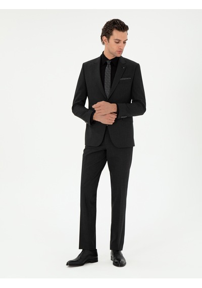 Cacharel Antrasit Slim Fit Klasik Takım Elbise Gri