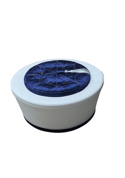 Fabrikam06 Lüks Lacivert Sarık Cami Ve İmam Sarığı Namaz Sarığı S094 59 Cm Beyaz  - Lacivert