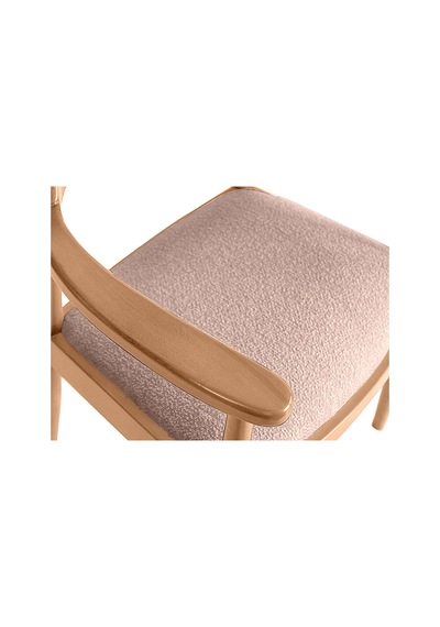 Lines İskandinav Ahşap Sandalye Natural - Krem