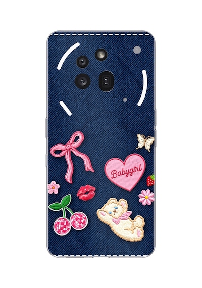 Nothing Phone 3a Pro Uyumlu Bebek Kız Jean Kot Baskılı Silikon Kılıf