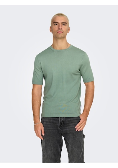 Only & Sons Erkek Düz Basic Yeşil T-shirt-22022928 Only & Sons Erkek Düz Basic Yeşil T-shirt-22022928