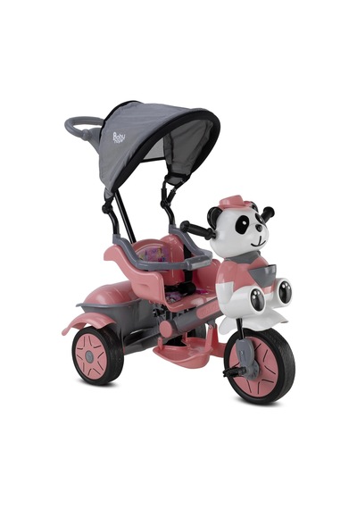 Babyhope 127 Lıttle Panda Üç Teker Kontrollü Bebek Bisikleti Pastel Pembe Çok Renkli