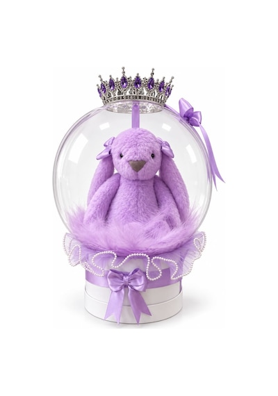 Taçlı Peluş Tavşanlı Balon Kutusu Diğer