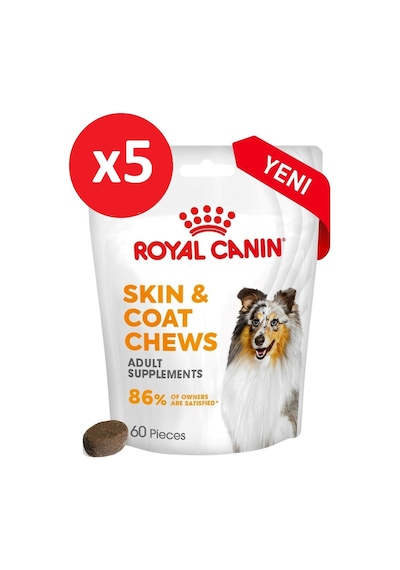 Royal Canin Skin&coat Chews Deri Ve Tüy Sağlığını Destekleyen Tamamlayıcı Köpek Ödül Maması 240g 5 Paket