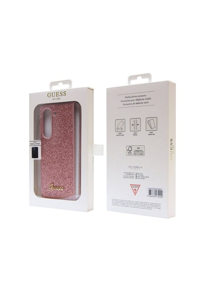 Galaxy Z Fold 5 Uyumlu Kılıf Guess Lisanslı Yazı Logolu Glitter Script Kapak Siyah