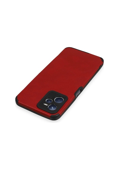 Hnrlıshp Newface Realme C35 Kılıf Loop Deri Silikon - Kırmızı