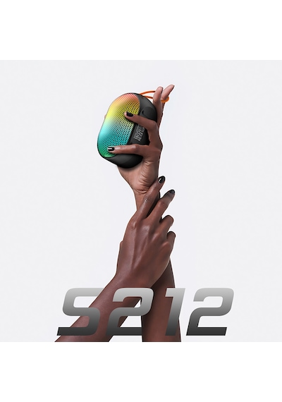Lenyes S212 Su Geçirmez Rgb Işıklı Askılı Taşınabilir Kablosuz Bluetooth Hoparlör V5.3 Siyah