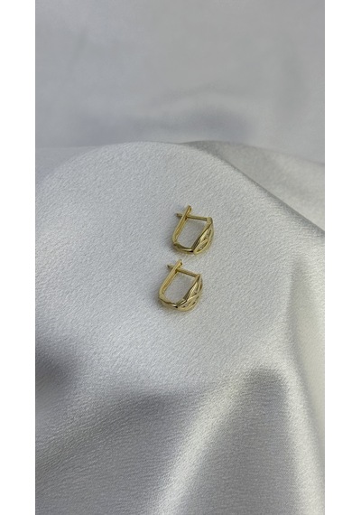 J Model Taşlı Altın Küpe Sarı Altın 77081892