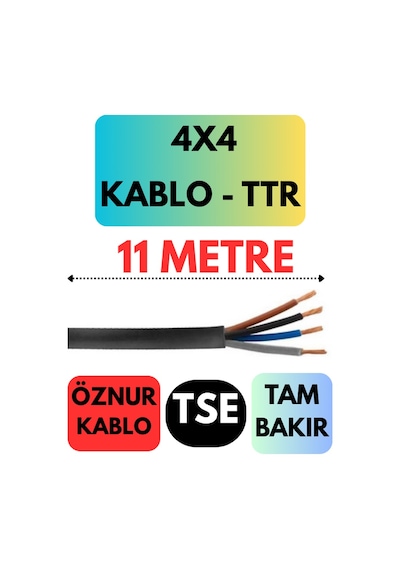 Öznur 4x4 Ttr Kablo Metre Seçenekli Siyah - 11 Metre