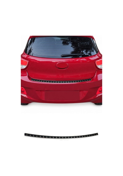Hyundai I10 Iı Hatchback 2017-2019 Uyumlu Arka Tampon Eşiği Krom-karbon Folyolu