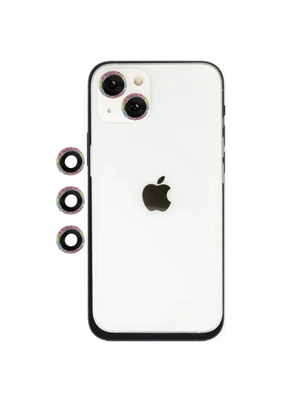 Apple İphone 14 Uyumlu Shine Kamera Lens - Rainbow
