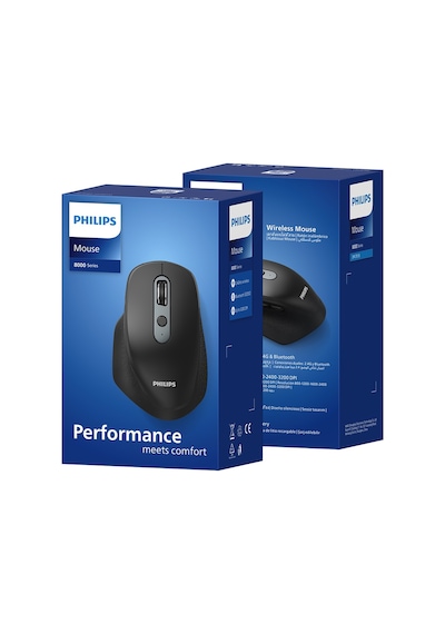 Philips Spk7818b Dual Mod 2.4g Ve Çift Bluetooth Kablosuz Ergonomik Sessiz Mouse 3200 Dpı Siyah Spk7818