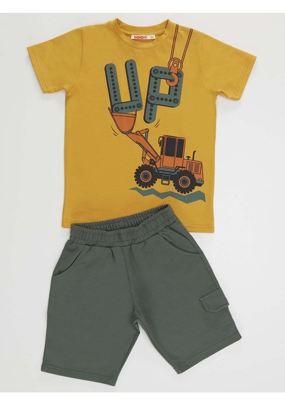 Denokids Mshb&g Up Kepçe Erkek Çocuk T-Shirt Şort Takım Çok Renkli