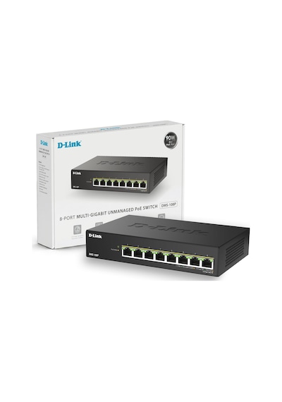 D-link Dms-108p 8 Bağlantı Noktalı Çoklu Gigabit Yönetilmeyen Poe Anahtarı - 2,5 Gbe, 230 W Poe Bütçesi, 802,3af/at/bt, Fansız, Tak Ve Çalıştır, Metal Muhafaza, Igmp Gözetleme, Qos, Yeşil Ethernet D-link Dms-108p 8 Bağlantı Noktalı Çoklu Gigabit Yönetilmeyen Poe Anahtarı - 2,5 Gbe, 230 W Poe Bütçesi, 802,3af/at/bt, Fansız, Tak Ve Çalıştır, Metal Muhafaza, Igmp Gözetleme, Qos, Yeşil Ethernet