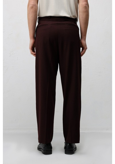Antioch Pileli Relaxed Fit Erkek Pantolon Bordo