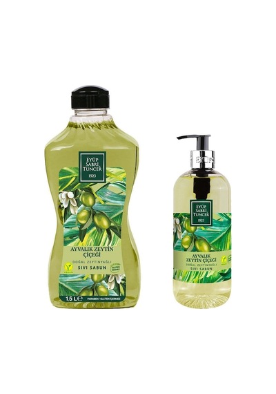 Eyüp Sabri Tuncer Ayvalık Zeytin Çiçeği Doğal Zeytinyağlı Sıvı Sabun 1500 ML + Sıvı Sabun 500 ML