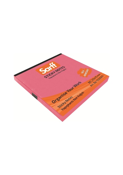 Sarff 75 x 75 MM Fosforlu Pembe Not Kağıdı 80 yp