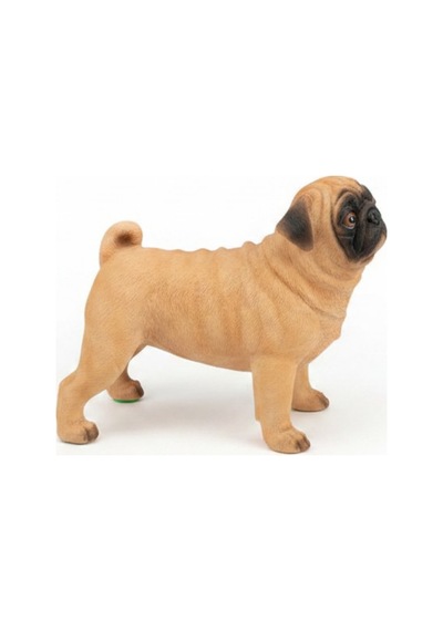 Koyu Renk Pug Köpek Figürü- Model Hayvan Oyuncak