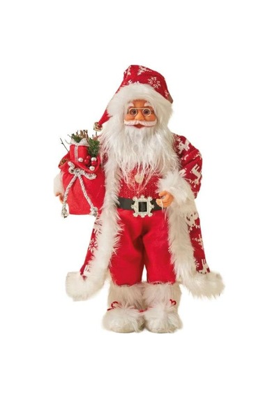 120 Cm Kırmızı Geyik Kostümlü Işıklı Noel Baba Özel Tasarım Yılbaşı Dekoru, Ayakta Duran Premium Süs