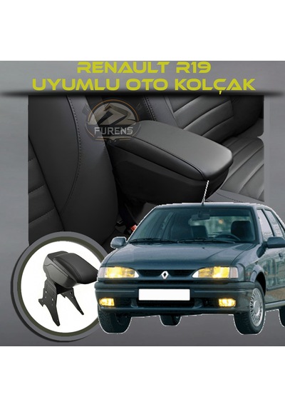 Renault 19uyumlu Kol Dayama Ve Kolçak Sürgülü Bardaklıklı Ayarlanabilir Siyah Deri