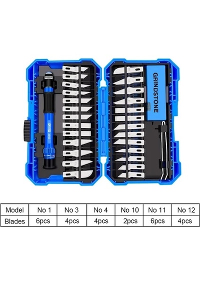 Rekotools-29 Parça Oyma Bıçağı Seti Hassas Kesici Renkli Kolu Neş
