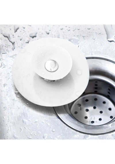 3b Trend 2 Adet Lavabo Küvet Tıkacı Mutfak Banyo Gider Tıpası Kapağı Tıkaç Süzgeç Krem Renk