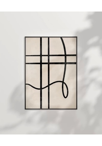 Çerçevesiz Poster Soyut Geometrik Hatlar Minimalist