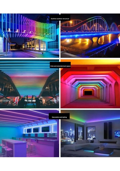5 Metre Usb Bağlantılı Rgb Pixel Neon Led - Kumandalı, Bluetooth İle Kontrol, Zamanlayıcılı Esnek Şerit Işık - Cata - Ct-4567