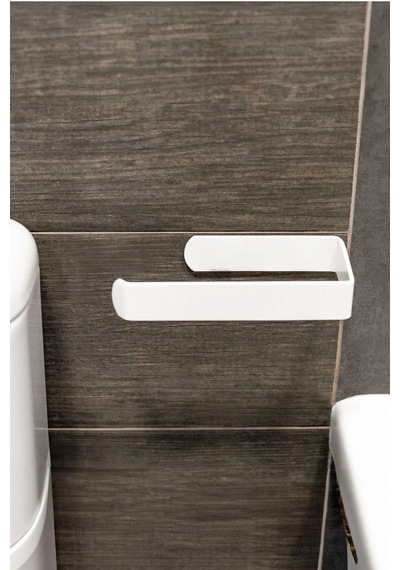 Buççin Online Mağaza Yapışkanlı Tuvalet Kağıtlığı - Dekoratif Banyo Askısı Peçetelik Metal Beyaz Çok Renkli