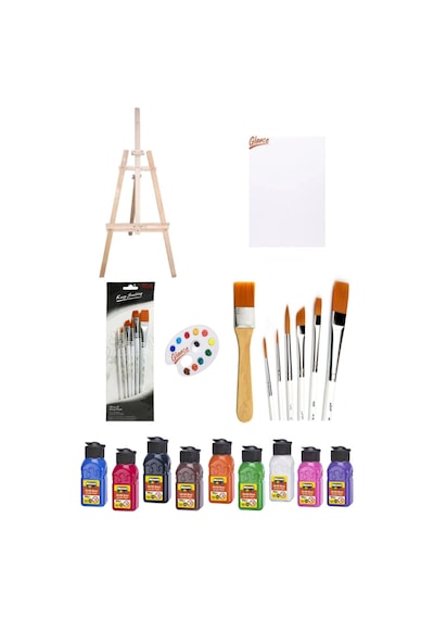 Nova Color 12 Renk Akrilik Boya 100gr Şövale Seti