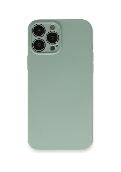 Apple iPhone Uyumlu  13 Pro Max Uyumlu Kılıf Nano İçi Kadife Silikon - Su Yeşili