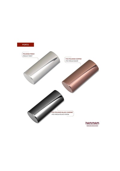 50X120 Paslanmaz Çelik Porto Parlak Black Chrome Havlupan