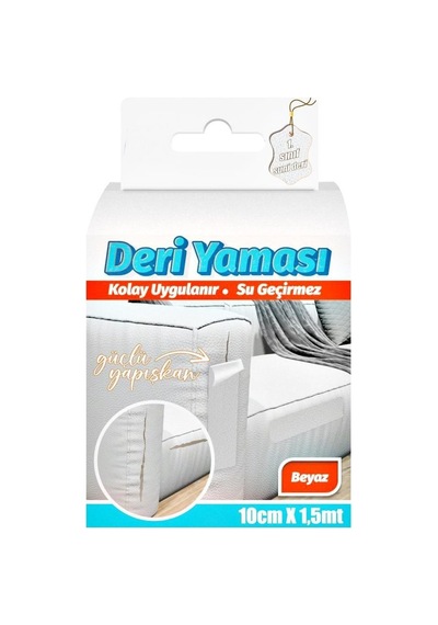 Deri Yaması Kendinden Güçlü Yapışkanlı Kolay Uygulanır Su Geçirmez 10cmx1,5 Metre-beyaz