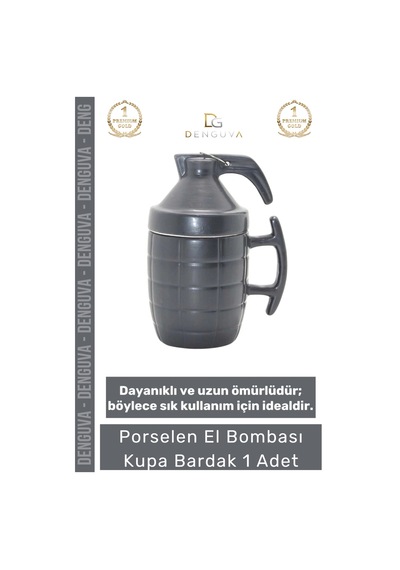 Kupabardak Porselen Tasarım Isı Korumalı Şık Dekoratif Hediye Pratik Leke Tutmaz El Bombası Kupa Çok Renkli
