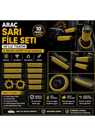 10 Lu Kırmızı File Seti Sarı