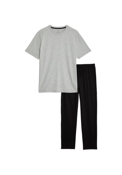 Marks & Spencer Saf Pamuklu Pijama Takımı Gri