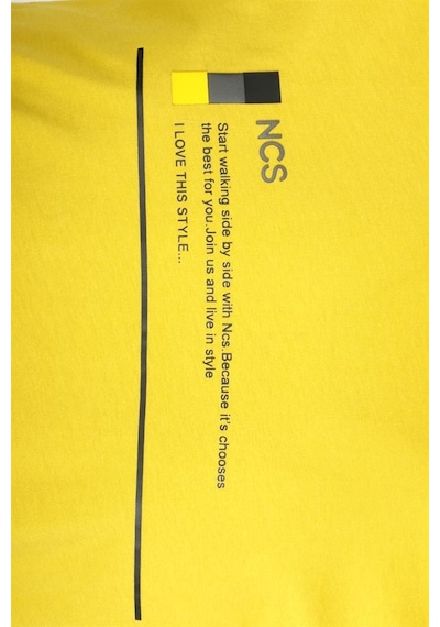 Erkek Citrone Bisiklet Yaka Slim Fit Baskılı %100 Pamuk T-shirt 1943-Citrone Hardal