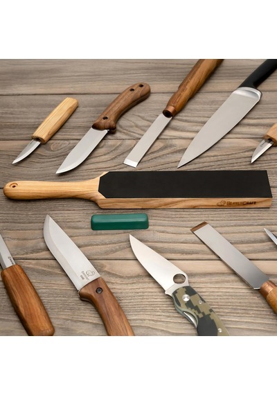 Beavercraft Ls6p1 Çift Yüzeyli Deri Bıçak Bileme Ve Parlatma Macunu Seti 2 Parça