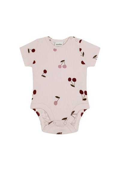 Antebies Organik Gots Sertifikalı Pembe Kiraz Desen,bel Lastikli,bağcıklı,kısa Kol Bebek Body Eşofman Takımı Antebies Organik Gots Sertifikalı Pembe Kiraz Desen,bel Lastikli,bağcıklı,kısa Kol Bebek Body Eşofman Takımı