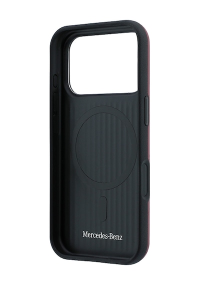 Apple Uyumlu iPhone 18 Pro Max Kılıf Mercedes Benz Lisanslı M-safe Uyumlu 3d Metal Logolu Crossed Lines Bordo