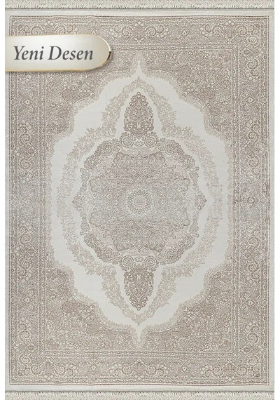 Kreasyon Halı Modern Md013 Krem Kahve Makine Halısı