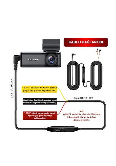 Laiser Bw-d363 Hardwire Kit - Park Modu Kablosu - Type-c
