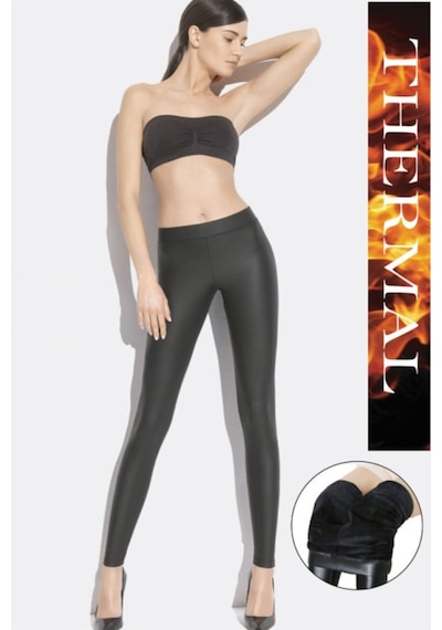 Marka Sportwear Termal Peluş Ince Tüylü Taytsiyahxl Siyah