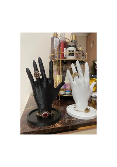 4lü Set Dekoratif Takı Organizer Manken Standı Makyaj Mücevher Kolye Tasarım Sergi Yüzük 21 Cm Dlc3d Siyah Ve Beyaz Set 20 Cm 02821210